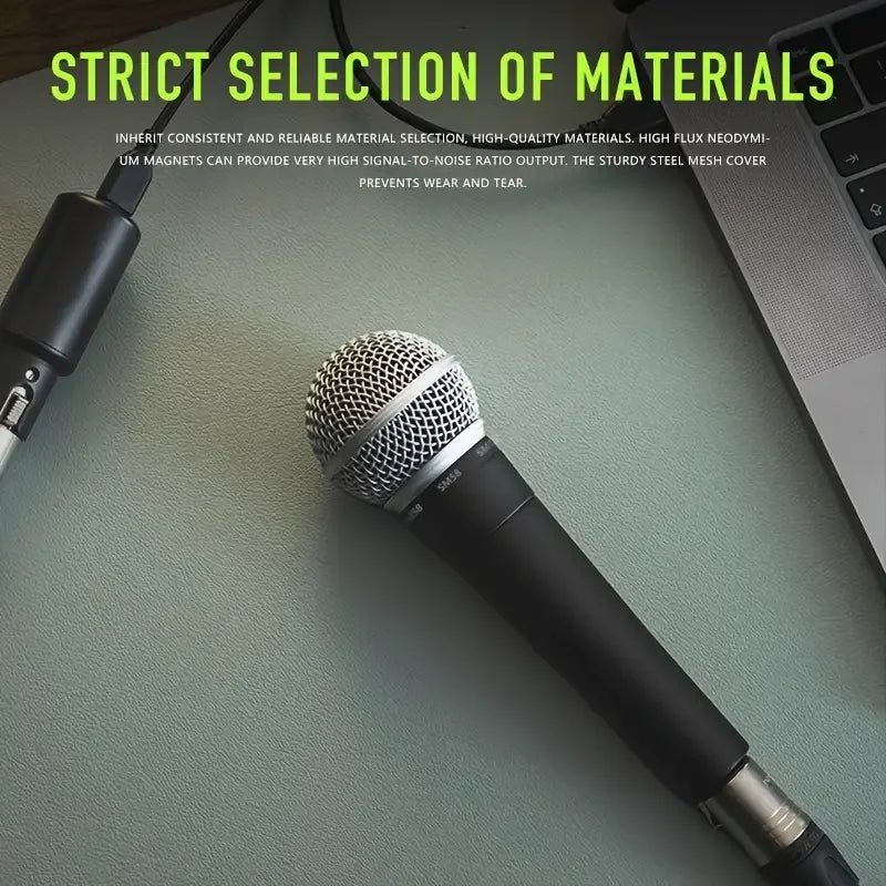3PCS Sm58switch Wired Microphone With Clips Suitcase Cardioid Dynamic Microphone For Stage Singing Karaoke BBOX REC