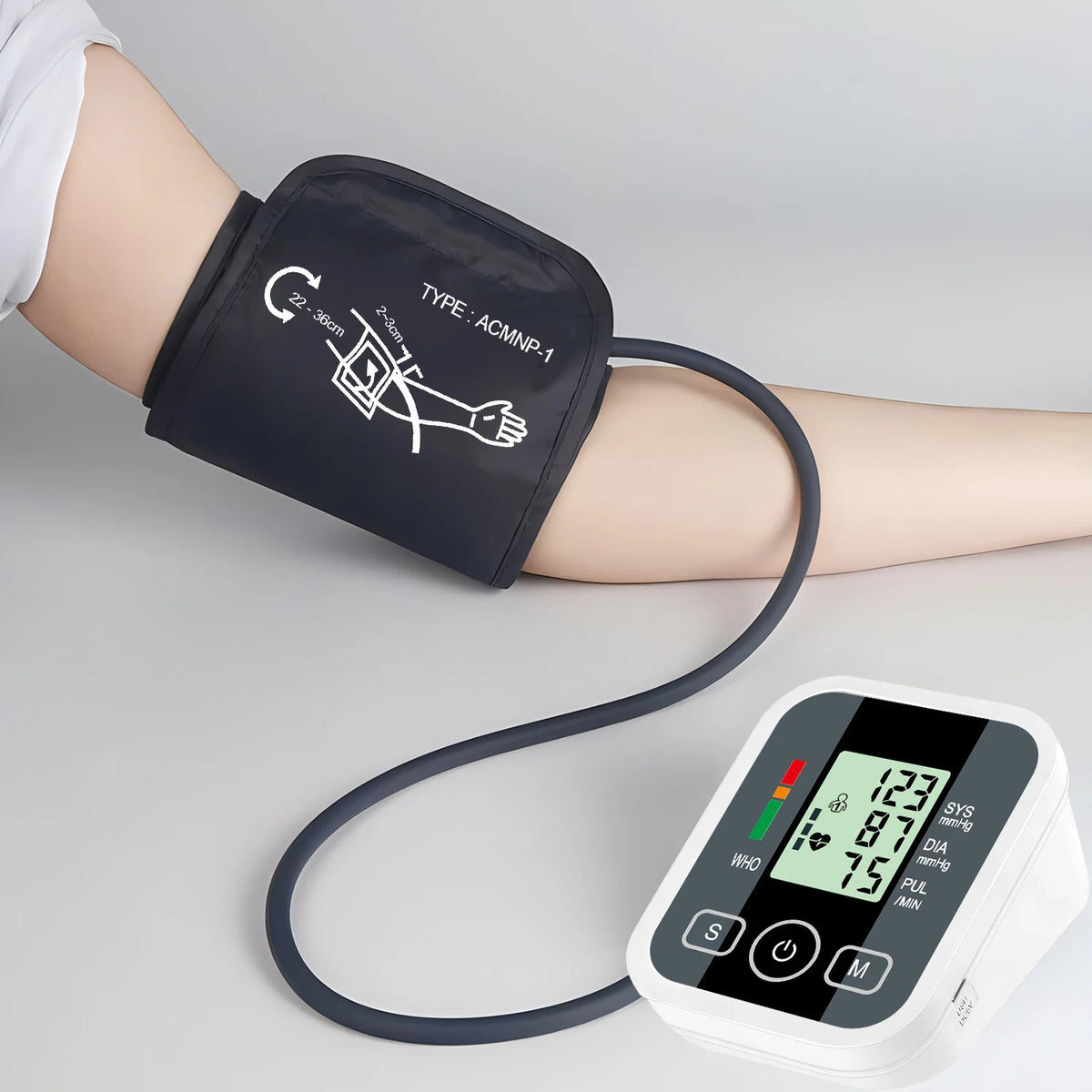 Digital Upper Arm Blood Pressure Monitor - Automatic BP Tonometer with Pulse Measurement,Sphygmomanometer Health Monitoring