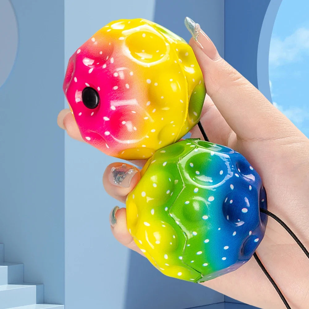 Wrist Return Ball Rubber Sport Ball with Strap and String Rebound Bouncy Balls Toy for Teens Adults Wrist Exercise or Play