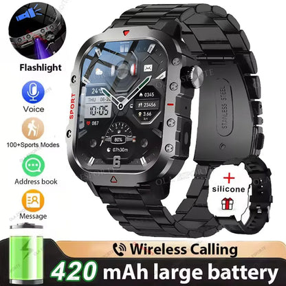 2026 New SmartWatch Men Militray Outdoor GPS Sport Watches Heart Rate Sleep Waterproof Smart Watch IOS Android