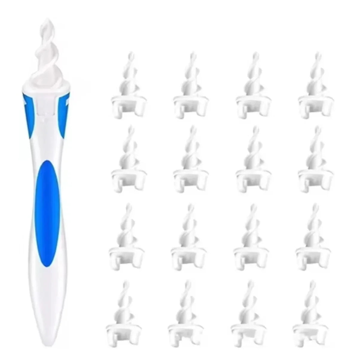 Spiral Ear Oil Remover Portable Soft Ear Oil Remover For Adults And Children Ear Wax Cleaning Tool 16 Head Ear Wax Cleaning Tool