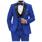 3 Pieces Men's Wedding Suits Formal Groom Tuxedo Slim Fit Business Blazer Double Breasted Vest Pants Set for Party