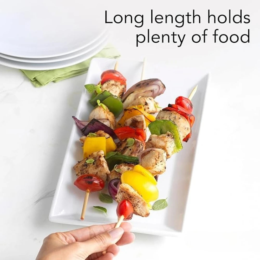 90-1350Pcs Bamboo Wooden BBQ Skewers Sticks Disposable 15/20/25/30cm for Grilling, Fruit, Kabob,BBQ, Barbecue, Camping, Outdoor