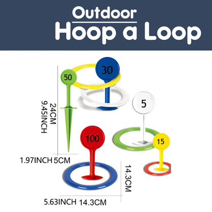 Kids Plastic Ring Toss Game Set for Outdoor Lawn And Beach Yard Games Perfect Carnival Party Favors And Gifts