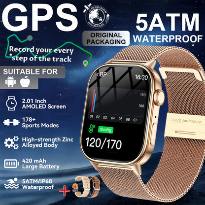2026New Military Dual-band GPS Smart Watch Compass IP68K Waterproof Bluetooth Call Heart rate Sports Smart Watch For IOS Andriod