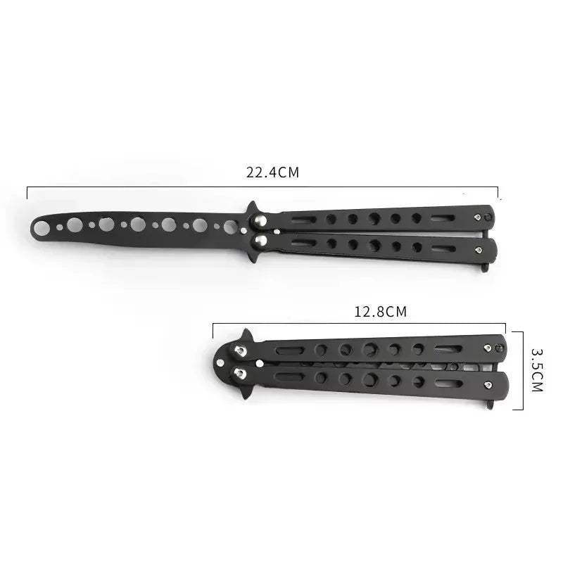 Foldable Comb Stainless Steel Practice Training Butterfly Knife Comb Beard Moustache Brushe Salon Hairdressing Hair Styling Tool