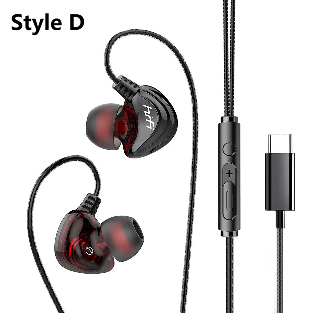 OLAF DAC Type C Earphones Wired Headset USB C Gamer Headphones Cable Handsfree Type-C Earbuds For iPhone16 15 Samsung S23 Xiaomi
