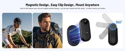 Pocket 4K Mini Camera Magnetic Vlog Outdoor Sports Cycling Cam WiFi Bodycam Video Recording Bike Motorcycle Waterproof Camcorder