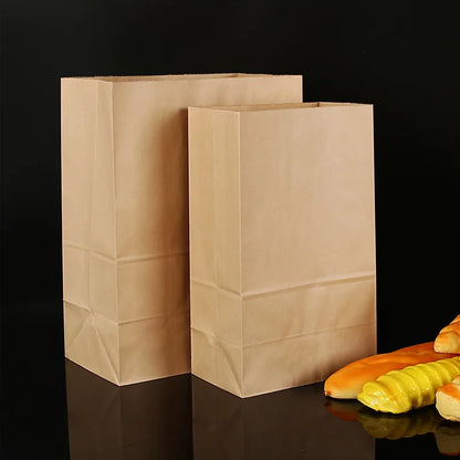 Wholesale Kraft Paper Bags Food Small Gift Sandwich Bread bag Hamburger Baking Takeaway Pouches Lunch Grocery Packaging Bag