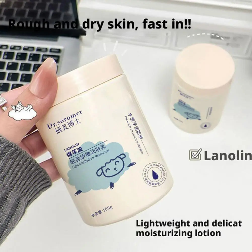 2PCS Lanolin Body Lotion Lanolin Moisturizing Skin Cream for Dry Skin Deep Hydrating Hand Body Lotion Non-Greasy Fast-Absorbing