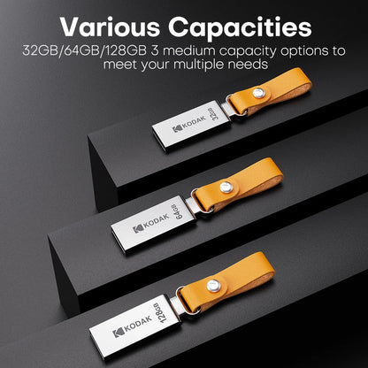 KODAK K122 Mini Metalowy Pendrive USB 2.0 32GB 64GB 128GB Pamięć Flash Plug & Play Mały Kompaktowy Dysk do Laptopa PC Samochodu