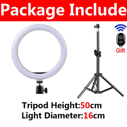 LED Selfie Ring Lighting Photographic Selfie Ring Lamp USB Remote Fill light With Tripods Stand Holder For Video Live Recording