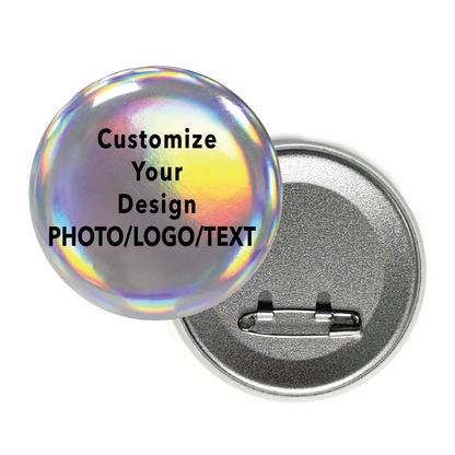 Personalized Round Badges Brooches Custom Photo Handwriting Diy Text or Graphic Pins Accessory Gifts for Kids