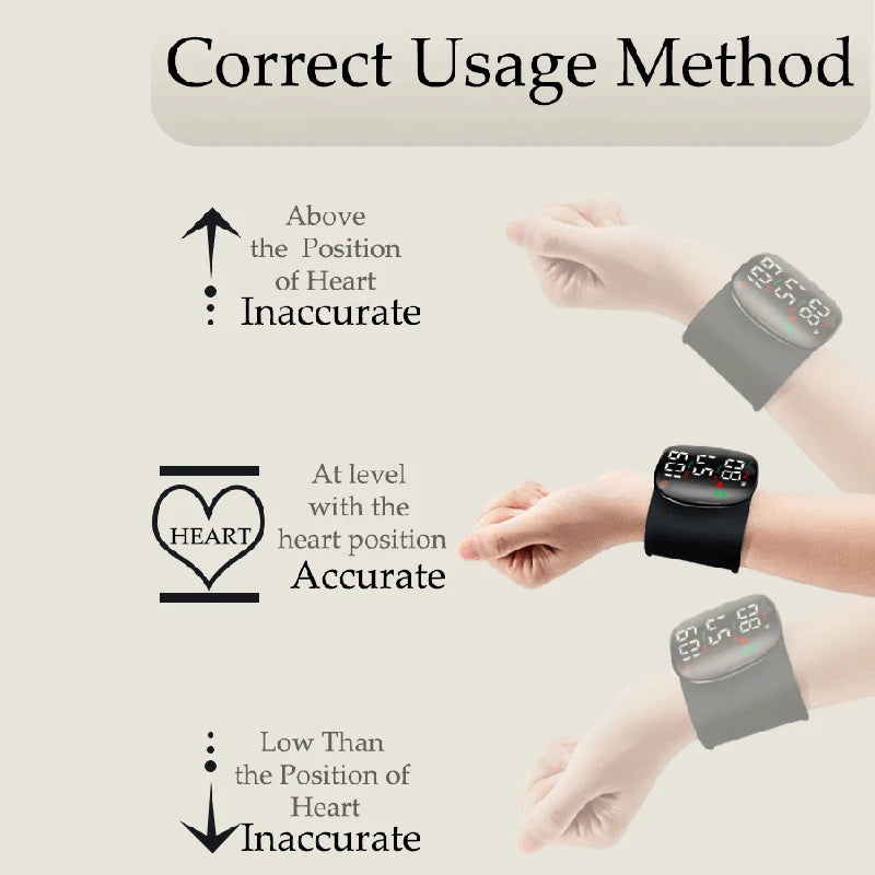 Sphygmomanometer Wrist Type Health Test BP Household instrument Blood Pressure Digital Monitor Heart Rate Health Measurement