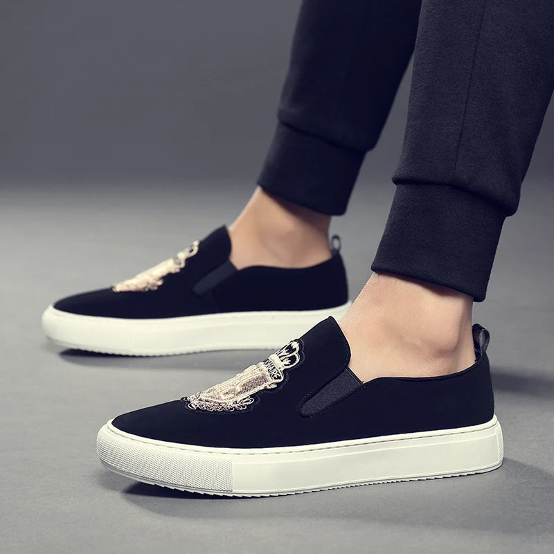 Men's Fashionable Slip-On Loafers Comfortable Soft Bottom Breathable Anti-Slip Convenient Slip-Off Men's Shoes-19051