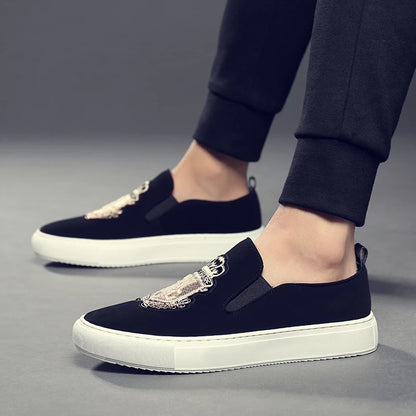 Men's Fashionable Slip-On Loafers Comfortable Soft Bottom Breathable Anti-Slip Convenient Slip-Off Men's Shoes-19051