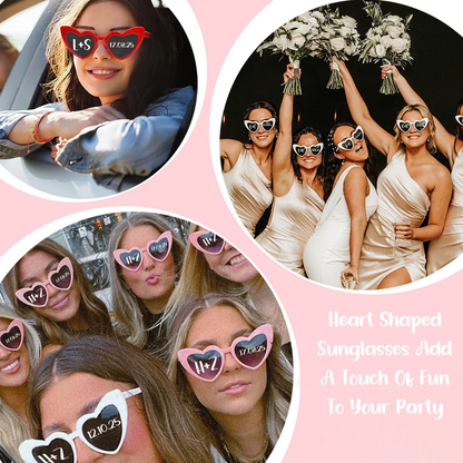 12-120Pcs Custom Wedding Sunglasses Personalised Heart Shaped Sunglasses Wedding Party Favors for Guest Date Initials Custom