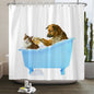 Cat shower curtains bathroom shower curtain Cute 3D fabric shower curtain with hooks funny waterproof shower curtain or Mat