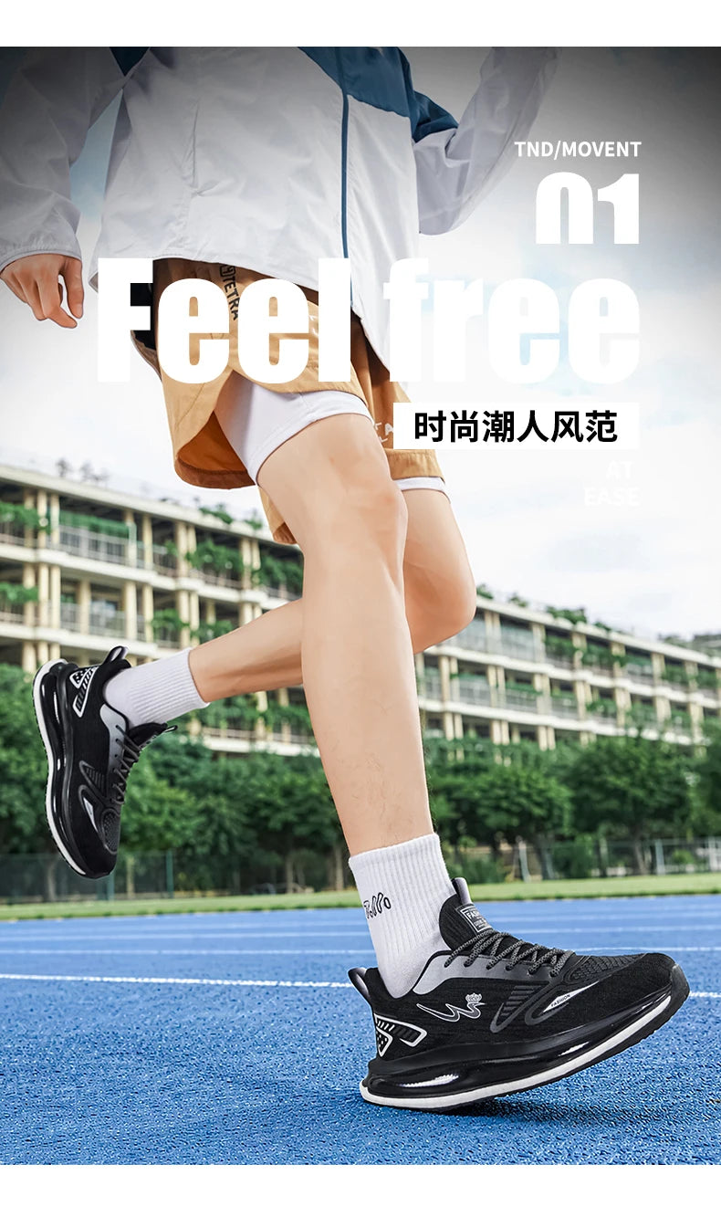 Men's breathable casual sneakers four seasons new soft sole non-slip lightweight racing outdoor running shoes speed sports shoes
