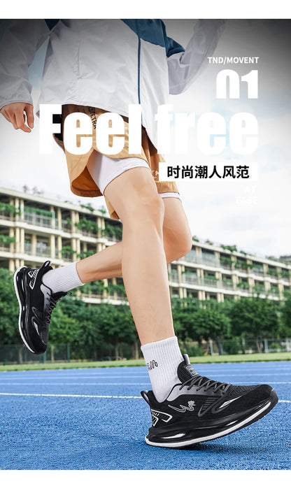 Men's breathable casual sneakers four seasons new soft sole non-slip lightweight racing outdoor running shoes speed sports shoes