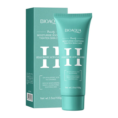 BIOAQUA Hyaluronic Acid Facial Cleanser Anti-aging Face Wash Foam Deep Moisturizing Pore Cleansing Daily Skin Care