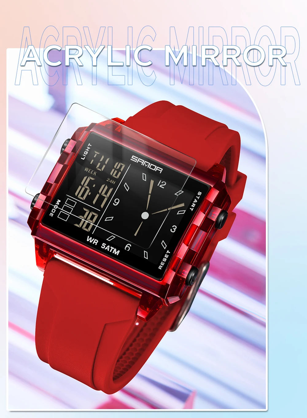 SANDA 6273 Fashion Electronic Watches for Man Luminous Calendar Waterproof Clock Outdoor Sports Casual Ladies Digital Wristwatch