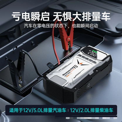 Multifunctional 2-in-1 Car Jump Starter with Air Compressor Portable Battery Booster Pack Lithium Battery Emergency Power Kit