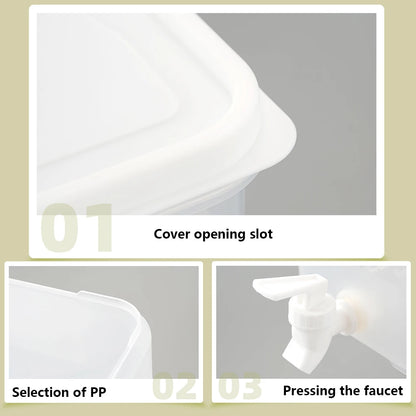 3.5-10L Cold Water Kettle with Faucet Refrigerator Cool Water Bucket Lemonade Bottle Beverage Water Dispenser Drinkware Outdoor