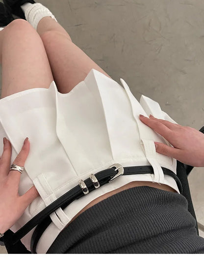 Woman's Fashionable Belts Black Simple Thin PU Belts Trousers Skirt Versatile Belts Student's Casual Belt