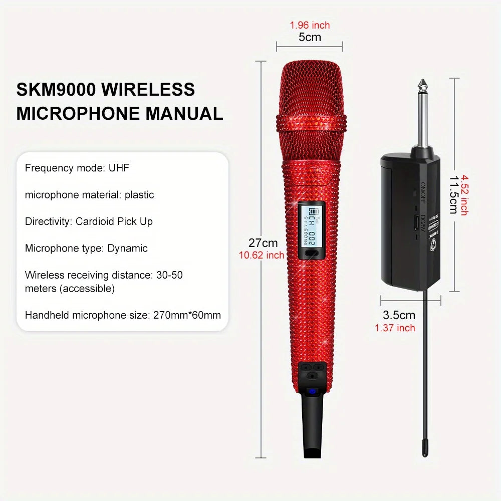 Diamond Microphone Customized for Singers G-MARK SKM9000 Wireless Karaoke Mic Adjustable Frequency Party Show Teaching Wedding