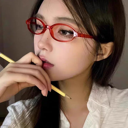 Women Y2K Retro Oval Glasses Small Frame Eyewear Blue Light Blocking Eyeglasses Female Computer Reading Optical Spectacle Óculos