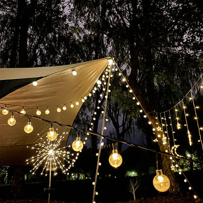 Solar String Lights Outdoor 200 LED Crystal Globe Lights Waterproof Solar Festoon Fairy Light for Garden Christmas Party Decor