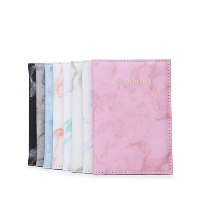 Fashion Marble Passport Holder Case Travel Accessories ID Cover Women Men Bank Card Passport Covers Business Wallet Case Pouch