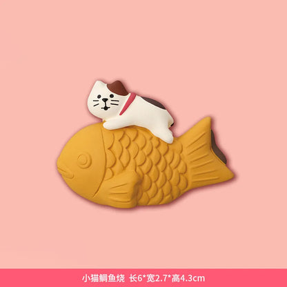 Sakura Series Miniature Zakka Japanese Style Cute Handmade Cat Rabbit Bird Figurines Resin Ornament Desktop Car Home Decor Gifts