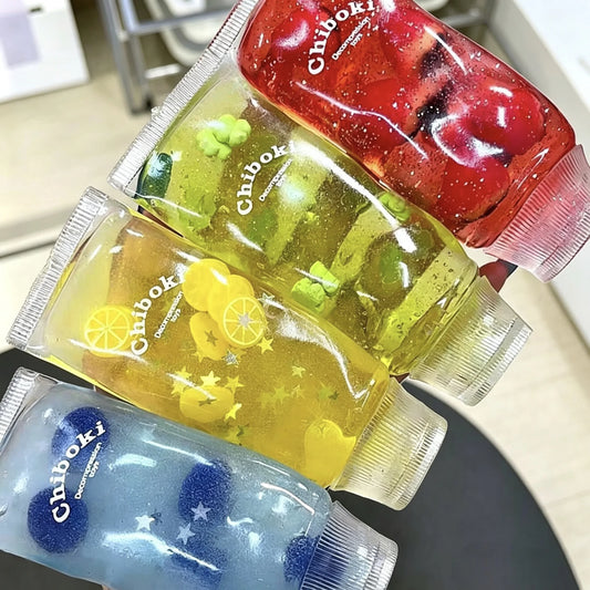 Chiboki Clear Tube Fruit Bead Squeeze Fidget Jelly Squishy Toy Anti-Stress Decompression Applicable To High Pressure Individuals