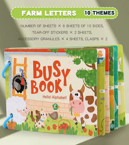 Busy Book for Kids Quiet Book Sticker Montessori Early Educational Toy Toddlers Matching Puzzles Game Baby Learning Toys Gifts