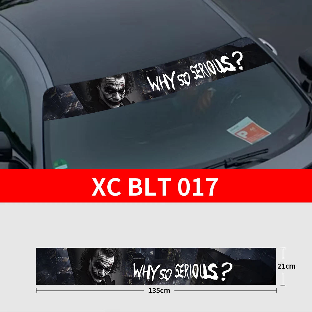 Why So Serious Car Sticker funny Joker Front Windshield Decal Vinyl Car Accessories Decor Car shade decoration DIY Stickers