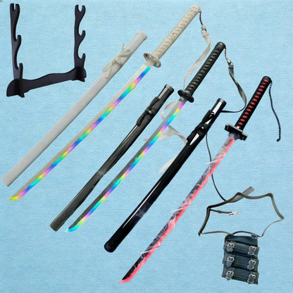 40inch Kurosaki Ichigo Katana Bleach Real Size LED Mist Katana Smoke Effect Modes Anime Cosplay Prop Knife Unsharp Toy Gift