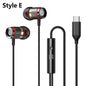 OLAF DAC Type C Earphones Wired Headset USB C Gamer Headphones Cable Handsfree Type-C Earbuds For iPhone16 15 Samsung S23 Xiaomi