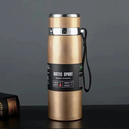 Portable 1L Stainless Steel Vacuum Flask, Insulated Water Thermos for Hot/Cold Coffee, Tea & Beverages