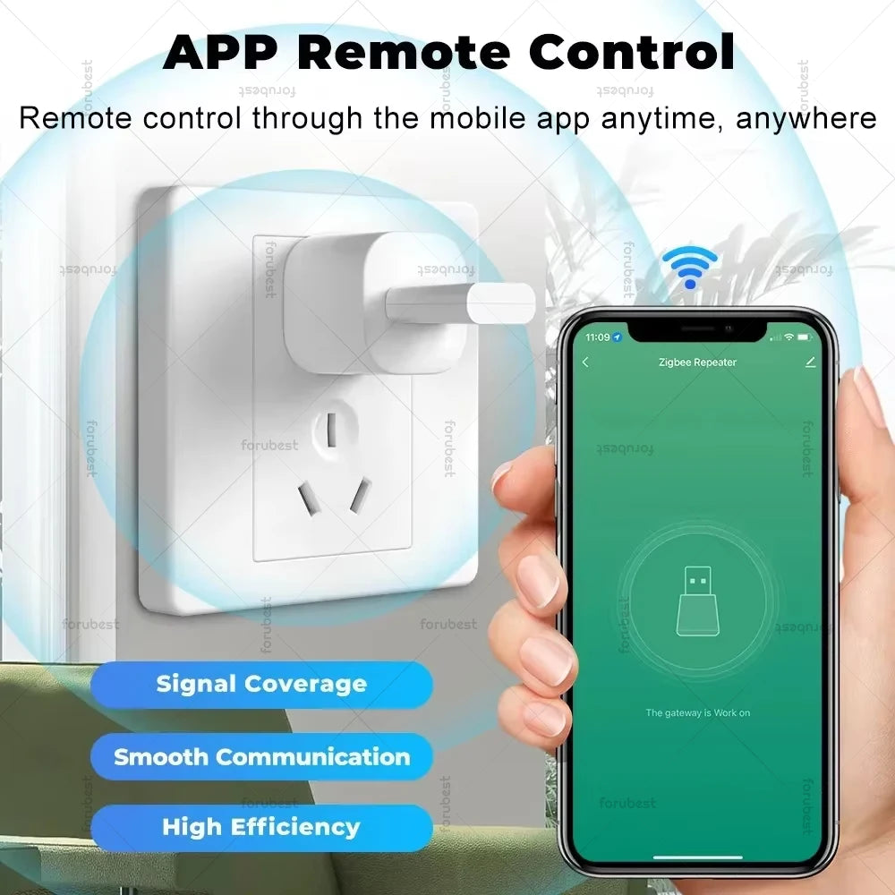 4PCS Tuya Smart Life Zigbee 3.0 Signal Repeater USB Mini Signal Amplifier Extender Works With Gateway Hub Zigbee2MQTT Automation