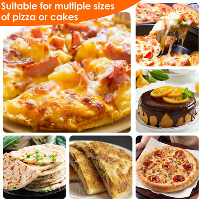 6.5/10/12inch Pizza Shovel Metal Non-Stick Pizza Peel with Wood Handle Cake Lifter Transfer Tray for Homemade Baking Pizza Bread