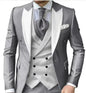 Men's 3-Piece Slim Fit Suit Set Tuxedo One-Button Blazer Vest Elastic Waist Pants Party Outfit Wedding Dress Men Prom Suit