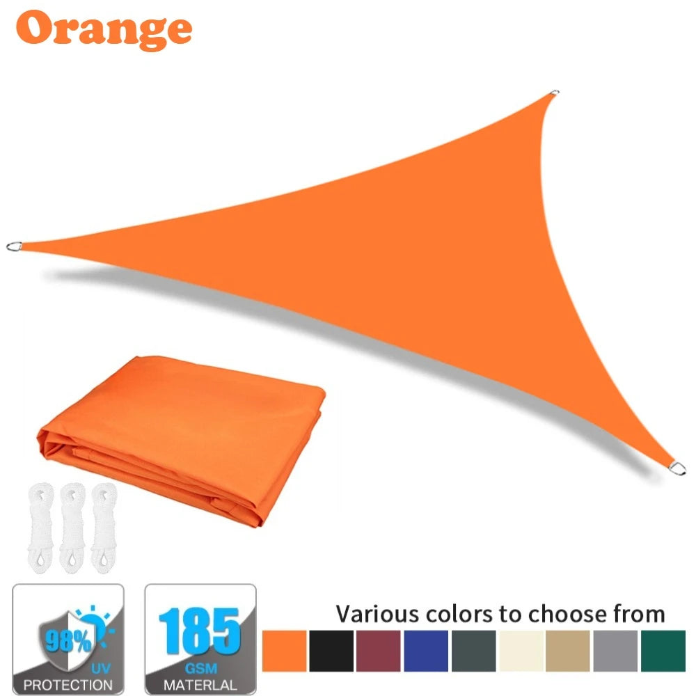 Triangle Sun Shade Sail Canopy UV Block Sun Shelter with Fixing Kits for Outdoor Patio Pool Beach Backyard Garden Sunscreen Tent