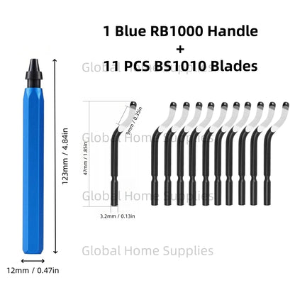 Deburring Tool Set RB1000 with Swivel Blades 1 or 11 PCS BS1010 BS1018 BK3010 BS3010 Metal Handle Deburr Tool Edge Burr Remove