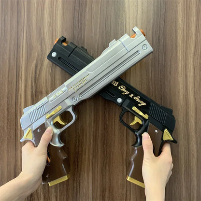 OW Gun Cosplay Cole Cassidy Revolver Prop Peacekeeper Weapons Model Safety PU Rubber Model Halloween No Shooting