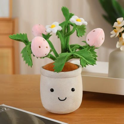 Green Plant Potted Plants Lily Flowers Strawberries Lotus Flowers Persimmons Morning Glory Ornament Soft Birthday Gifts Decor