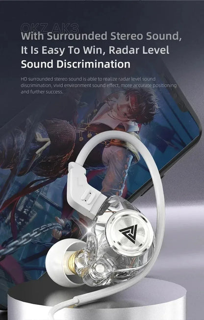 QKZ CK5 FiLe Wired Earphone Professional Gaming And Sports Noise Cancelling Headphones with Microphone HiFi Music Earphone
