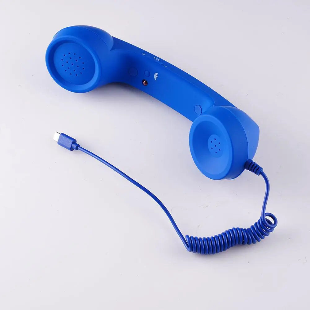 3.5mm Universal Retro Telephone Handset Retro Telephone Receiver Handset Mini Microphone Speaker for Mobile Phones Computers