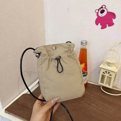 1× Nylon Crossbody Bag Soft Mini Phone Wallet Multifunctional Canvas Square Shoulder Bag Messenger Bag for Outdoor Hiking Travel